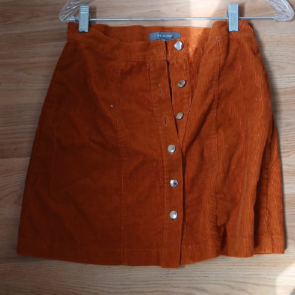 Primark Rust Button-Up A-Line Skirt